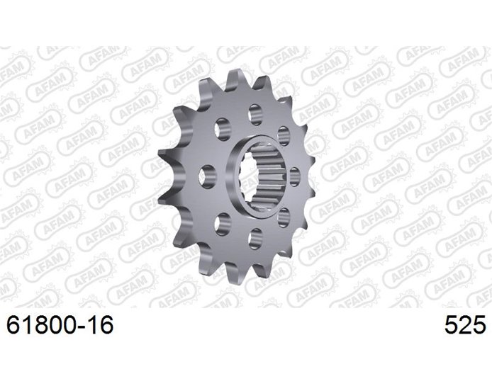 AFAM Front Sprocket, 525 (OE pitch), Steel, ABS,R ABS - 16T, 118 links reqd