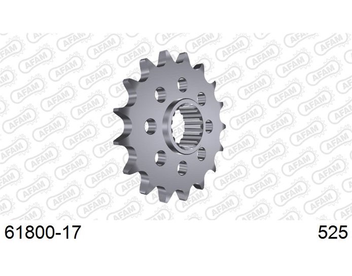 AFAM Front Sprocket, 525 (OE pitch), Steel, ABS,R ABS - 17T (orig size)