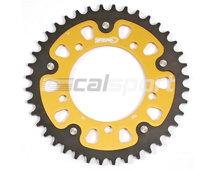 702-40 - Supersprox Stealth Sprocket, Anodised Alloy, Gold Centre, 40 teeth