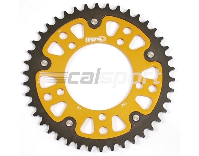702-42 - Supersprox Stealth Sprocket, Anodised Alloy, Gold Centre, 42 teeth