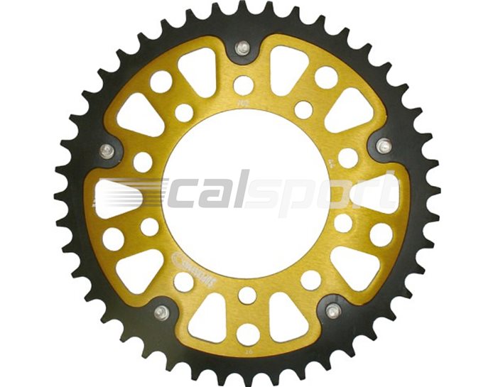 702-44 - Supersprox Stealth Sprocket, Anodised Alloy, Gold Centre, 44 teeth