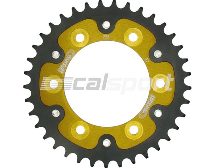 Supersprox Stealth Sprocket, Anodised Alloy, Gold Centre, 37 teeth