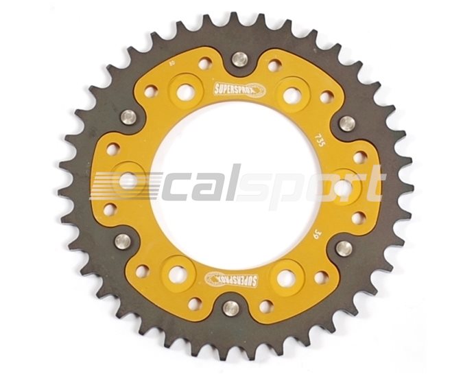735-38 - Supersprox Stealth Sprocket, Anodised Alloy, Gold Centre, 38 teeth