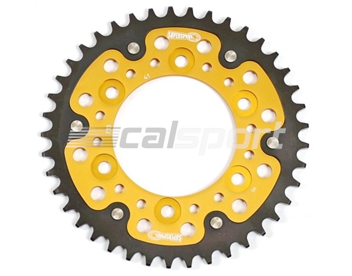 Supersprox Stealth Sprocket, Anodised Alloy, Gold Centre, 43 teeth