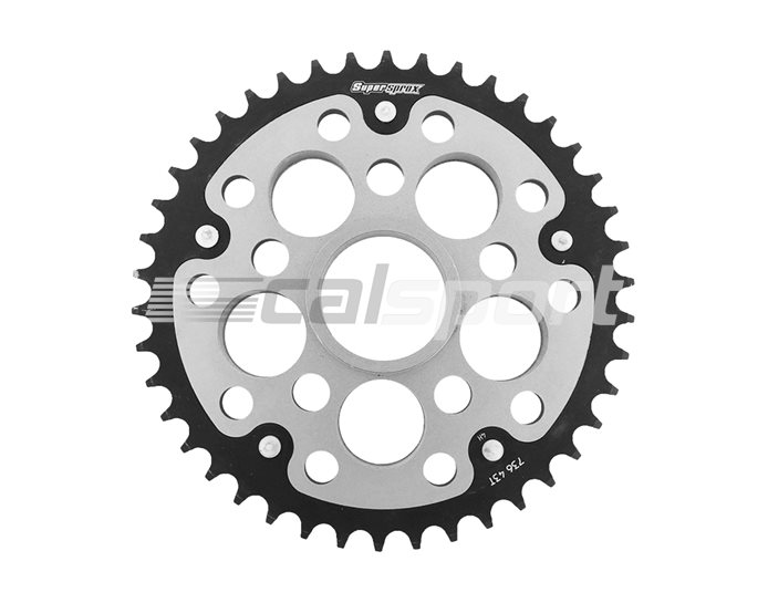 Supersprox Stealth Sprocket, Anodised Alloy, Silver Centre, 43 teeth