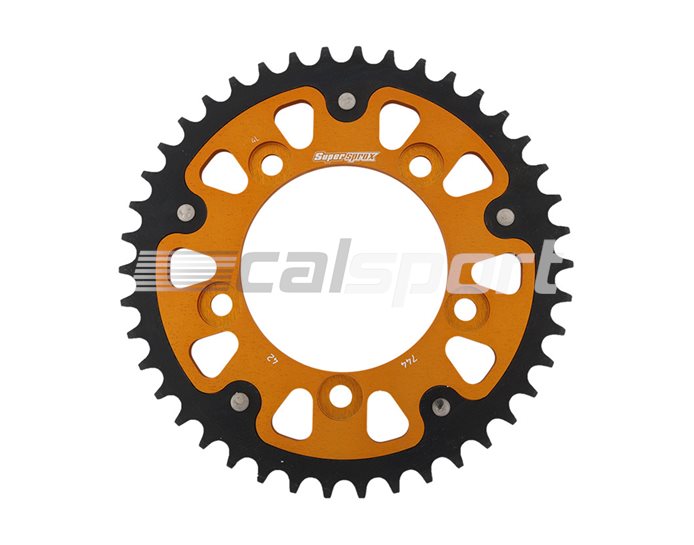 Supersprox Stealth Sprocket, Anodised Alloy, Gold Centre, 42 teeth  -  (Standard is 46 teeth)