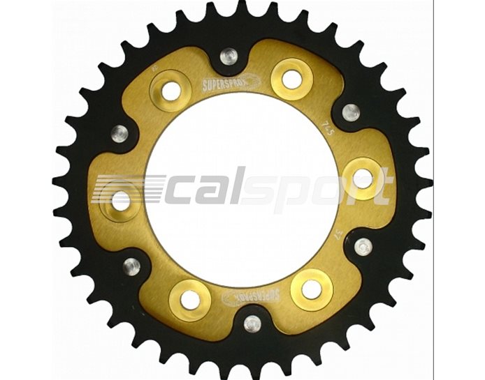 745-37 - Supersprox Stealth Sprocket, Anodised Alloy, Gold Centre, 37 teeth