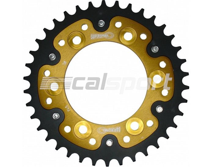 745-38 - Supersprox Stealth Sprocket, Anodised Alloy, Gold Centre, 38 teeth