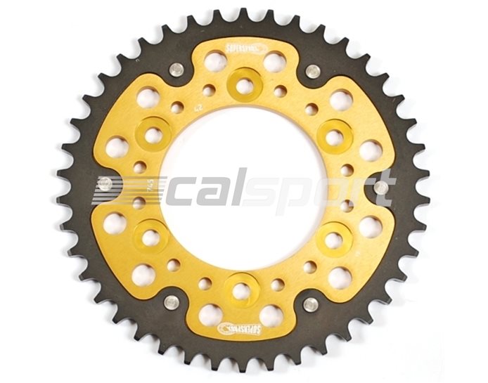 Supersprox Stealth Sprocket, Anodised Alloy, Gold Centre, 42 teeth