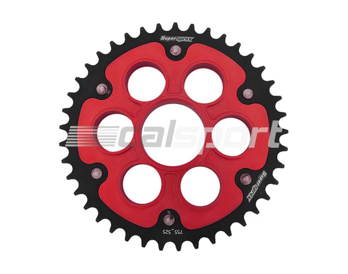 755-525-39-RED - Supersprox Stealth Sprocket, Anodised Alloy, Red Centre, 39 teeth