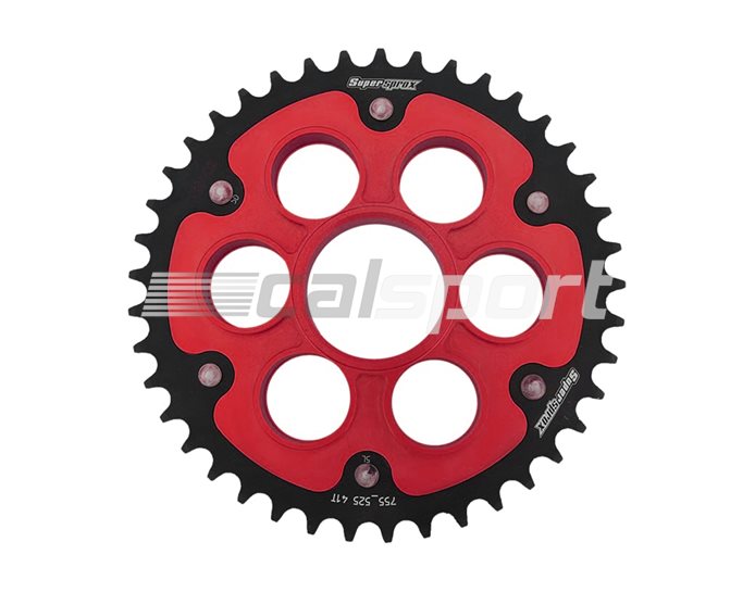 755-525-41-RED - Supersprox Stealth Sprocket, Anodised Alloy, Red Centre, 41 teeth