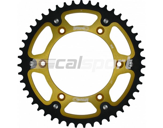 808-47 - Supersprox Stealth Sprocket, Anodised Alloy, Gold Centre, 47 teeth