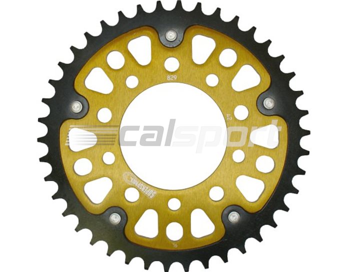 829-42 - Supersprox Stealth Sprocket, Anodised Alloy, Gold Centre, 42 teeth