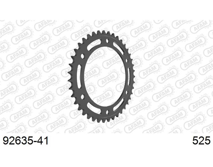 AFAM Sprocket, Rear, 525 (OE pitch), Steel  , Kit config 1 - Silver, 41T (orig size) 30 Years M10 Bolt