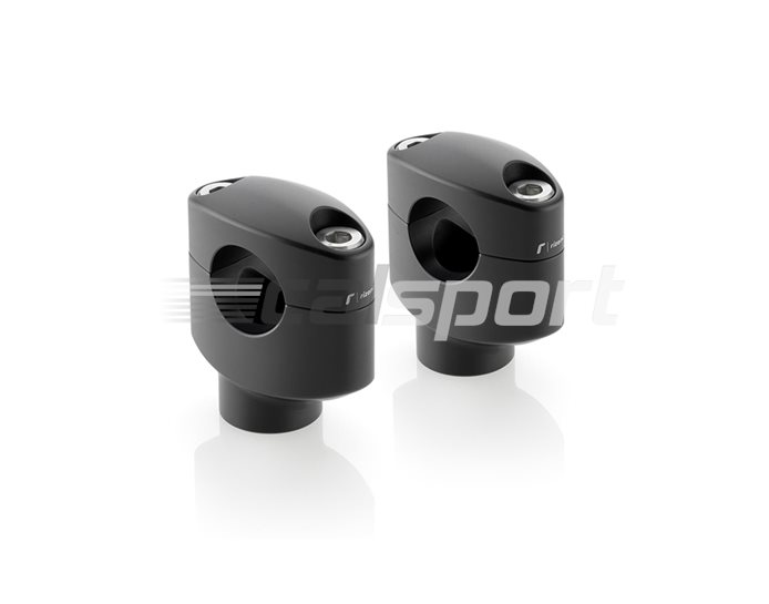 AZ430B - Rizoma 25.4mm (inch) handlebar riser, black, 42mm rise - for use with bolt through bar clamps