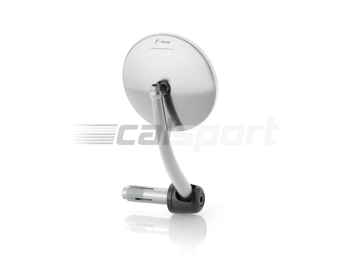 BS192A - Rizoma Spirit RS Bar-end Mirror,  Silver, other colours available - Sold individually. Bolt in end mount type. Mirror adapter LP200B required.