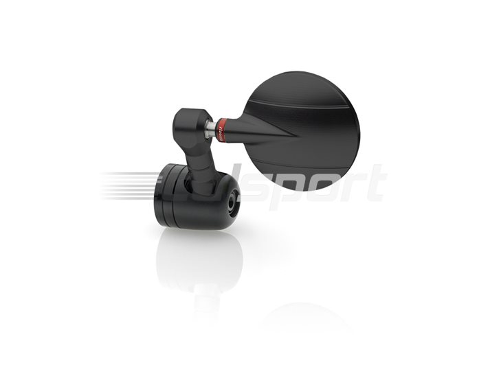 BS294B - Rizoma Spy-R Bar-end Mirror, Euro4  Black, other colours available - Sold individually. Bolt in end mount type. Mirror adapter BS830B required.