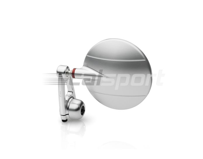 BS303A - Rizoma Spy-Arm Bar-end Mirror,  Silver, other colours available - Sold individually. Bolt in end mount type. Mirror adapter BS830B required.