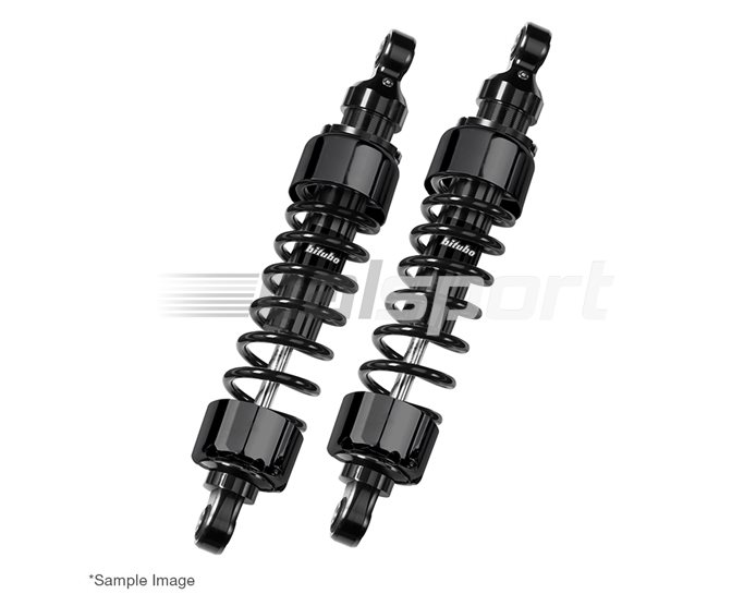 T0012WMB52V2 - Bitubo Twin Shocks, with Manual Adjustment, Increased Ride Height  - Length 371Mm Black Spring /Dark Edition