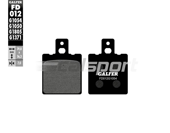 FD012-G1054 - Galfer Brake Pads, Rear, Semi Metal - only SENNA