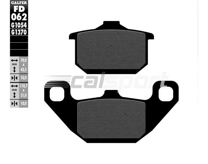 FD062-G1054 - Galfer Brake Pads, Front, Semi Metal