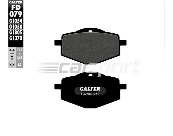 FD079-G1054 - Galfer Brake Pads, Rear, Semi Metal - only TENERE