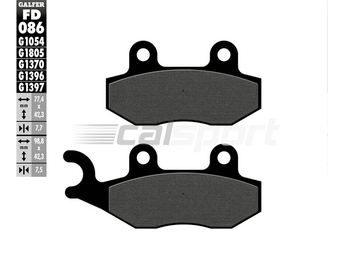 FD086-G1054 - Galfer Brake Pads, Rear, Semi Metal