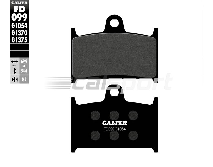 Galfer Brake Pads, Front, Semi Metal - inc ,RR