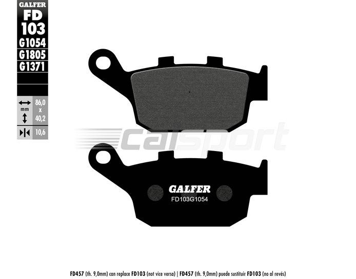 FD103-G1054 - Galfer Brake Pads, Rear, Semi Metal