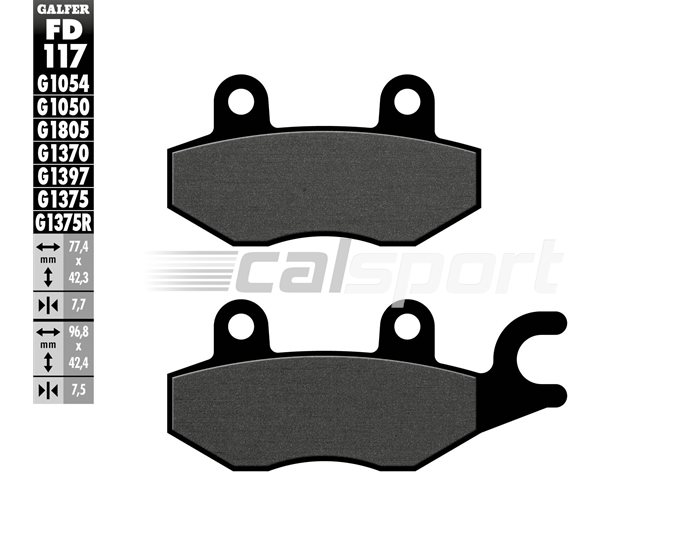 FD117-G1050 - Galfer Brake Pads, Front, Scooter - only RIGHT