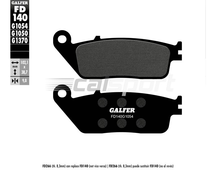 Galfer Brake Pads, Rear, Semi Metal - inc T
