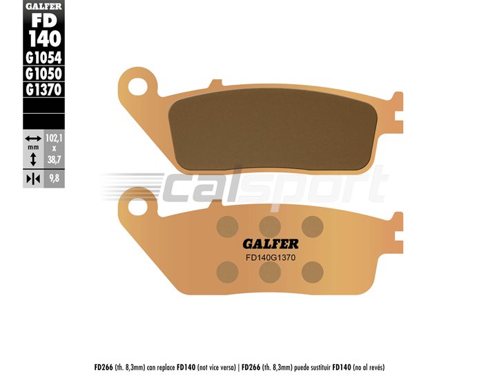 FD140-G1370 - Galfer Brake Pads, Front, Sinter Street - inc SE