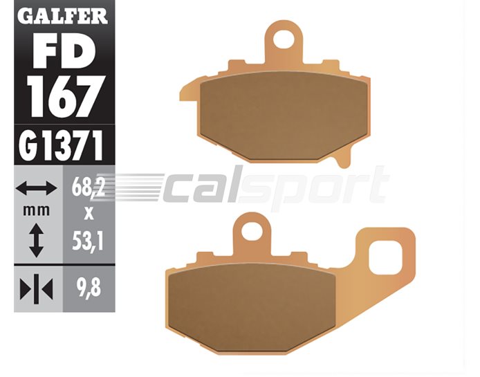 FD167-G1371 - Galfer Brake Pads, Rear, Sinter Street - RIGHT,RIGHT ABS