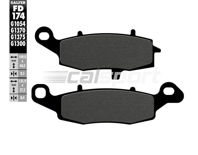 FD174-G1054 - Galfer Brake Pads, Front, Semi Metal - LEFT,LEFT ABS