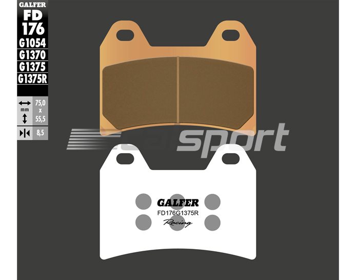 FD176-G1375R - Galfer Brake Pads, Front, Sinter Sport Race - inc Café,Racer,Scrambler