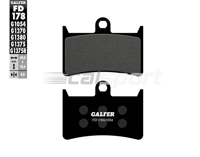 Galfer Brake Pads, Front, Semi Metal - inc RACER