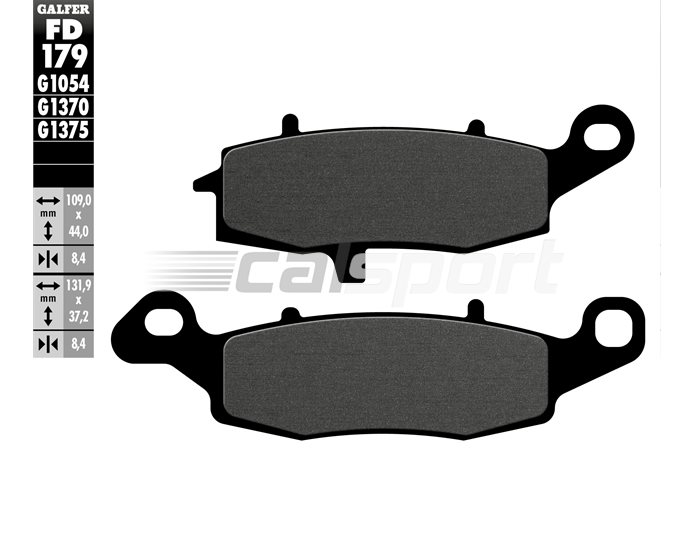 FD179-G1054 - Galfer Brake Pads, Front, Semi Metal - RIGHT,RIGHT ABS