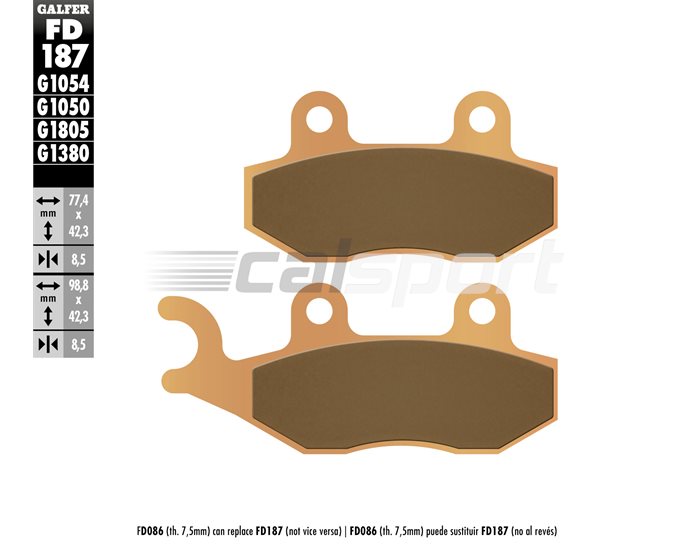 FD187-G1380 - Galfer Brake Pads, Front, Sinter Scooter - only Classic