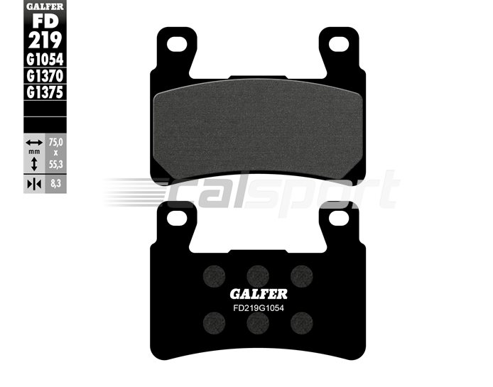 FD219-G1054 - Galfer Brake Pads, Front, Semi Metal - only ABS