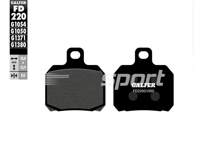 FD220-G1050 - Galfer Brake Pads, Rear, Scooter - inc S,S Black