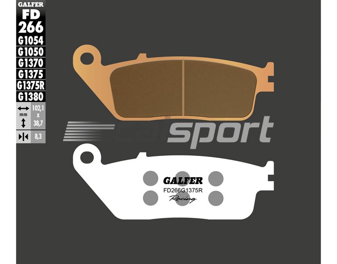 FD266-G1375R - Galfer Brake Pads, Front, Sinter Sport Race - inc TRAVEL EDITION