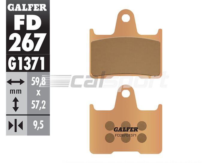 FD267-G1371 - Galfer Brake Pads, Rear, Sinter Street - inc ABS