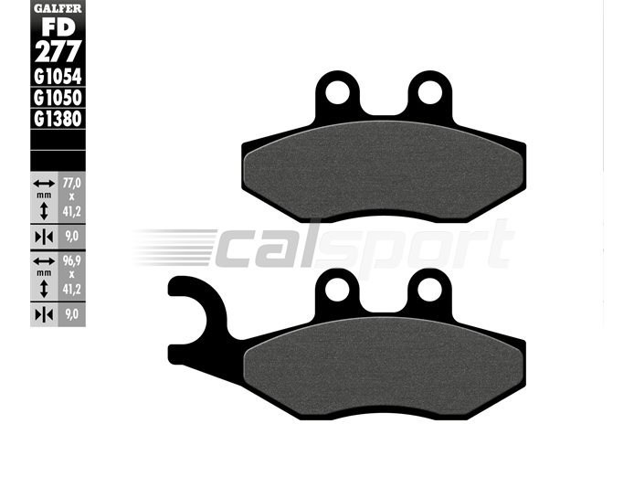 FD277-G1054 - Galfer Brake Pads, Rear, Semi Metal