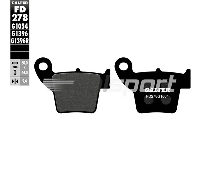 FD278-G1054 - Galfer Brake Pads, Rear, Semi Metal