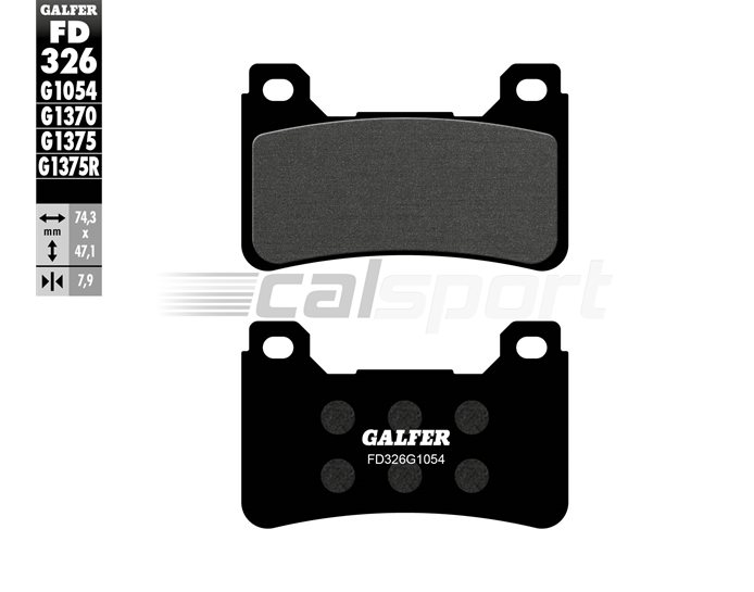 Galfer Brake Pads, Front, Semi Metal - inc C-ABS