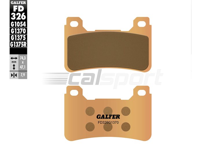 FD326-G1370 - Galfer Brake Pads, Front, Sinter Street - inc C-ABS