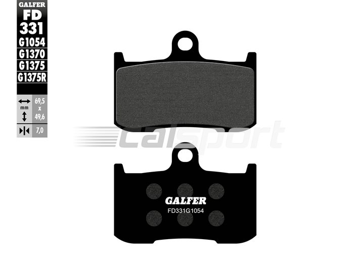 Galfer Brake Pads, Front, Semi Metal - inc ABS,CUP NO ABS