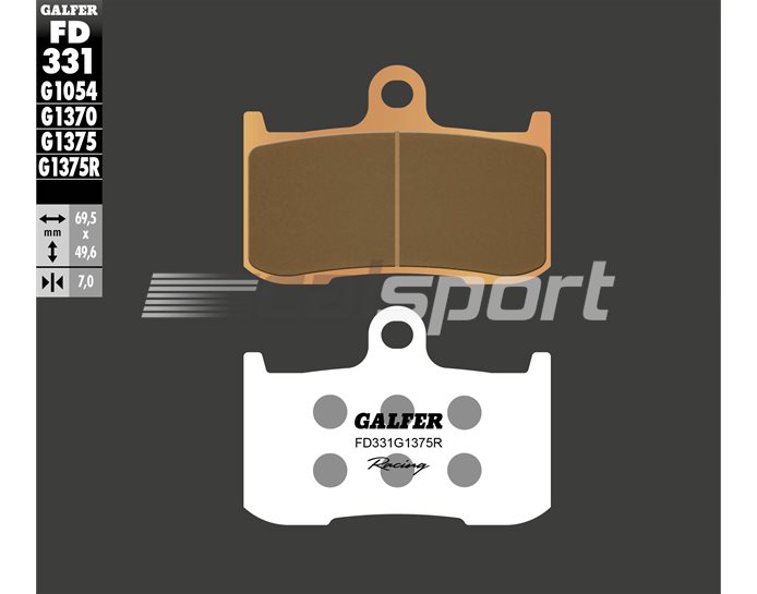 FD331-G1375R - Galfer Brake Pads, Front, Sinter Sport Race - inc ABS