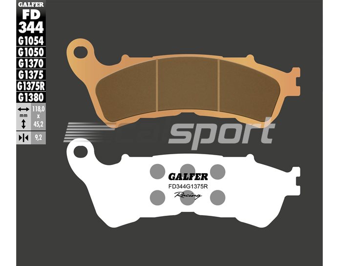 FD344-G1375R - Galfer Brake Pads, Front, Sinter Sport Race - inc ABS