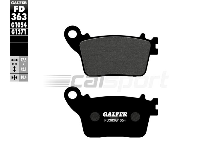 FD363-G1054 - Galfer Brake Pads, Rear, Semi Metal - inc ABS
